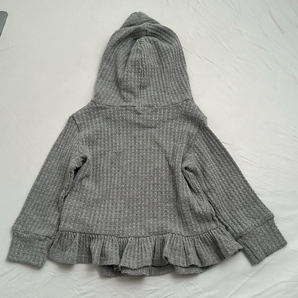 Pixie Lane gray waffle knit long sleeve hoodie top - Picture 6 of 6
